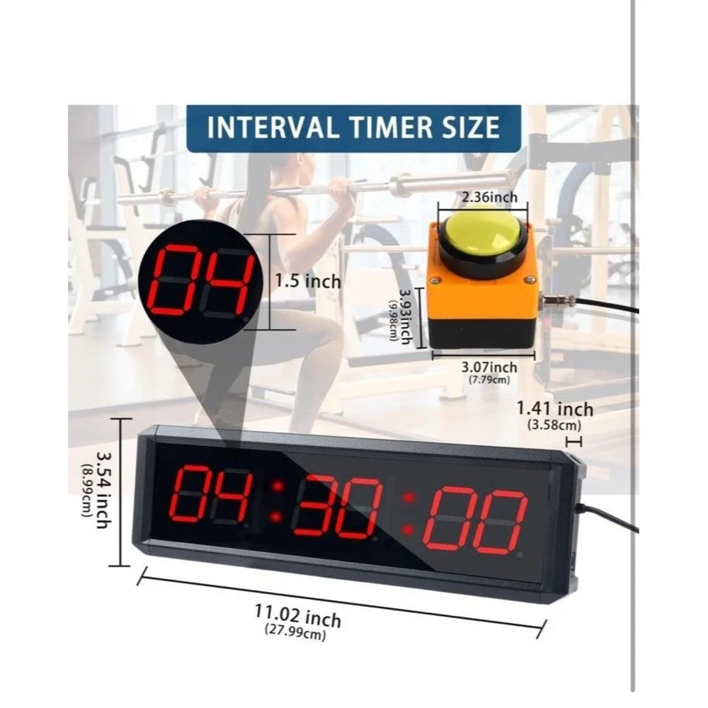 Fitness Timer with Stopwatch Button & Remote for School Exam Home Exercise Gym
